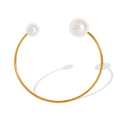 Women's 18K Gold Plated 316L Titanium Steel Stainless Steel Bangles Pearl Diamond Number Pattern Bracelets Jewelry