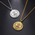 Hot Selling Seed of Life Ancient Egyptian Scarab Pendant Necklace Sacred Geometric Ankh Cross Talisman Stainless Steel Jewelry