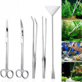 Stainless Steel Aquarium Plant Tools Aquarium Tweezers Scissors Spatula Tool Set Bonsai Kit Algae Scrapers Aquarium Cleaning Kit
