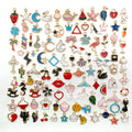 AA016476 100pcs Mixed Designs Cherry Starfish Enamel Charms for Bracelet Making Jewelry