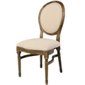 French Country Wooden Dining Room Chairs Linen Upholstered Stackable Solid Wood Frame for Home Office Home Bar Apartment Wedding