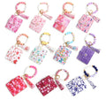 Wallet Wristlet Card Holder Bracelet Key Chain for Valentine's Day Gift Purse Bangle Tassel Beads Key Rings for Women
