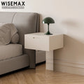 WISEMAX FURNITURE Modern Luxury Bedroom Bedside Table Stainless Steel Rectangle Side Table with Drawer