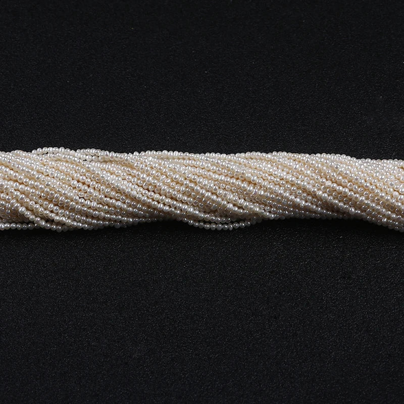 2.5-3mm Natural White Potato AA Freshwater Pearls Tiny Pearl Loose Beads Strands