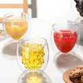 M Double Wall Glass Coffee Mug Cute Double Layer Glass Cup Glass Tea Cups Clear Cool Water Cup Aesthetic Glassware for Drinks