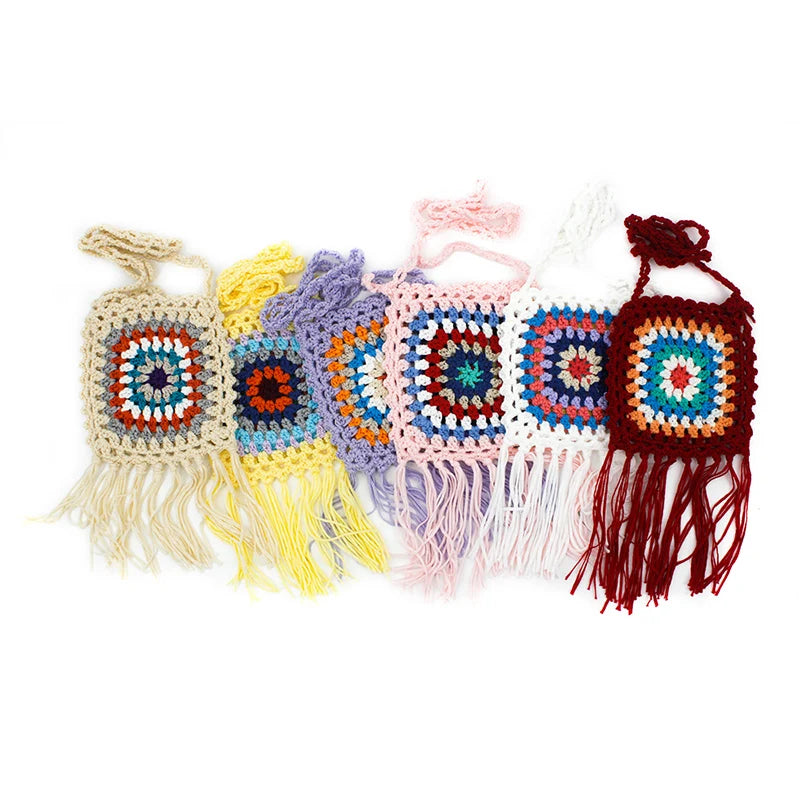 2023 Summer New Designer Bohemian Style Knitted Beach Bags for Women Flower Handbags Wholesale