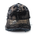 Custom Worn Out Denim Baseball Cap Unisex Distressed Denim Fabric Dad Hat Luxury Washed Blue Jeans Cap