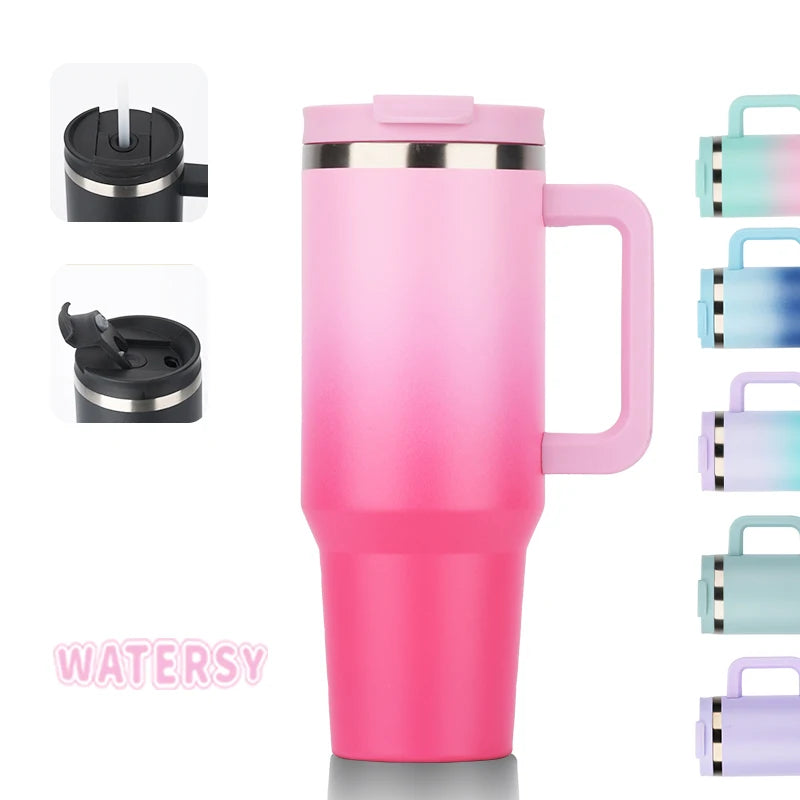 China Hot Selling Watersy 30oz 40oz Korea Water Bottle Smoothie Cups with Lid and Straw Water Bottle with Thermos 12-24 Hours