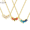 Ason Classic Style Zircon Necklace 18k 316 Stainless Steel Gold Plated Exquisite Women Accessories Vintage Jewelry for Girls