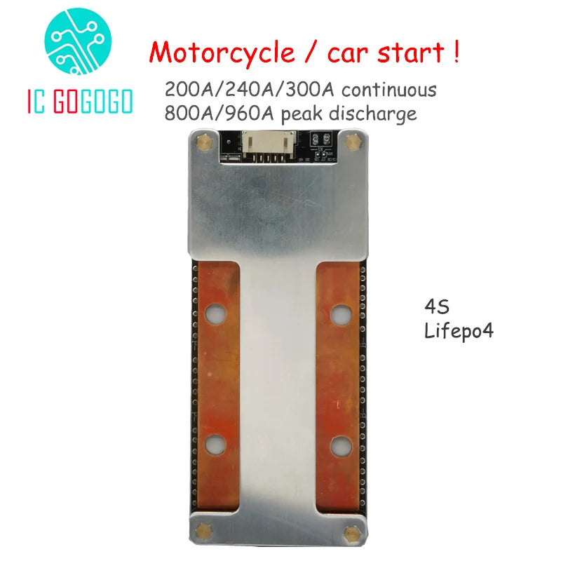 Start Car 4S BMS Startup Engine 4 Series 12V Lithium Battery Protection Board 3.2V Pack Cells 300A 240A 200A 800A Motorcycle