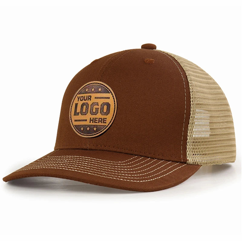 Wholesale Outdoor Custom Duck Brown Mesh Patch Logo 6 Panel 112 Trucker Cap Hat Mens Embroidered 112 Trucker Hats