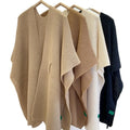BESTELLA Solid Color Women Inner Mongolia Polyester Scarves Shawl Poncho Cape Winter Fashion Luxury Ladies Knit Scarf