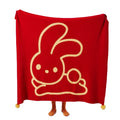 Chinese New Rabbit Year Wholesale 100% Cotton Soft Knitted Throw Blanket for Sofa Custom Organic HXT