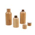 MOQ 100 Pcs Engraving LOGO Bamboo Wooden Lid Cosmetic Roller Packing Set Glass Oil Bottles Plastic Cream Jars