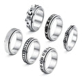 SC 2022  Titanium Stainless Steel Spinner Rings Moon and Star Fidget Ring Stress Relieving Anxiety Ring  for Women Men