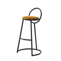 Luxury Italian Design Restaurant Commercial Iron Black High Metal Bar Stool With Wood Seat