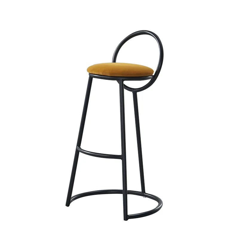 Luxury Italian Design Restaurant Commercial Iron Black High Metal Bar Stool With Wood Seat