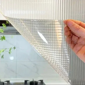 Reeded Glass Film Self Adhesive Heat Insulation UV Blocking Privacy Film for Kitchen Living Room Reeded Window Film