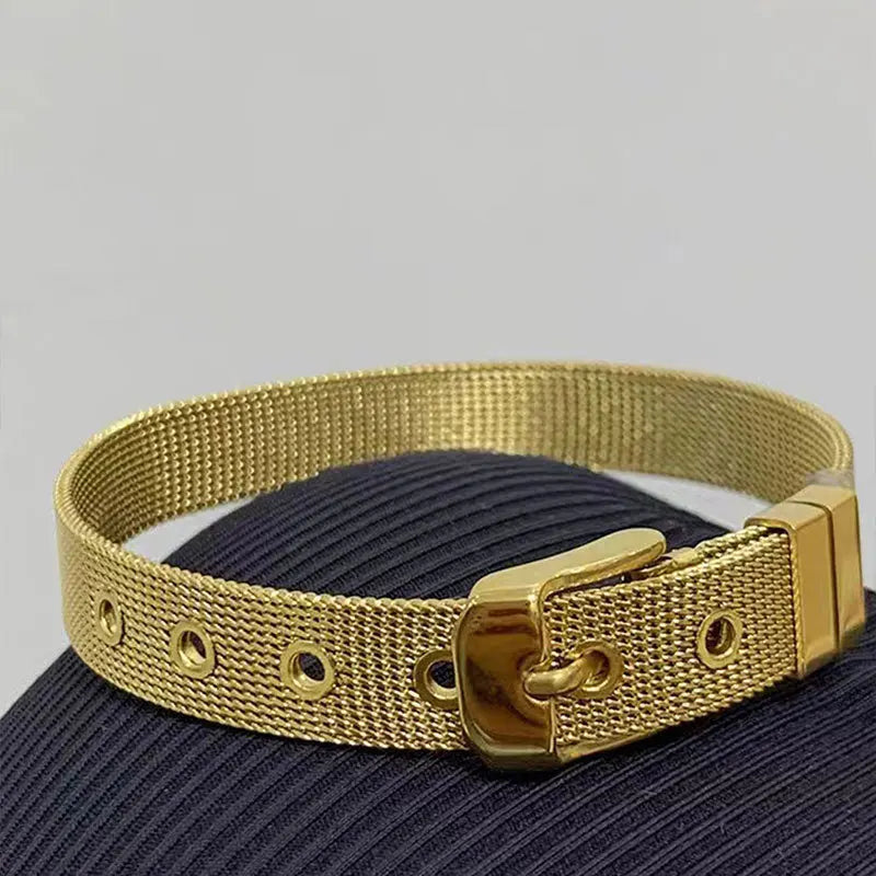 10mm Stainless Steel Bracelets Slide Wristbands Metal Wire Mesh Belt Buckle Bracelet