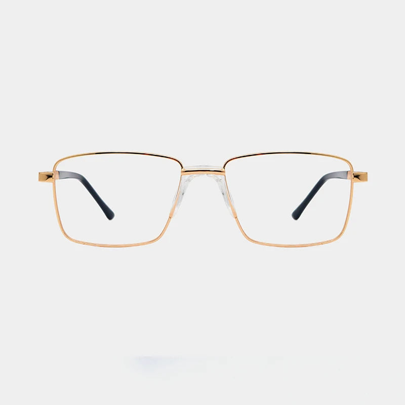Wholesales Business Metal Optical Glasses for Men Saddle Shape Nose Pads Eyewear Men's Small Square Frame Eyeglasses
