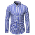 10%OFF M-5XL New Men's Slim Floral Long Sleeve Shirts Fashion Business Casual Shirts Vertical Striped Shirts Wholesale
