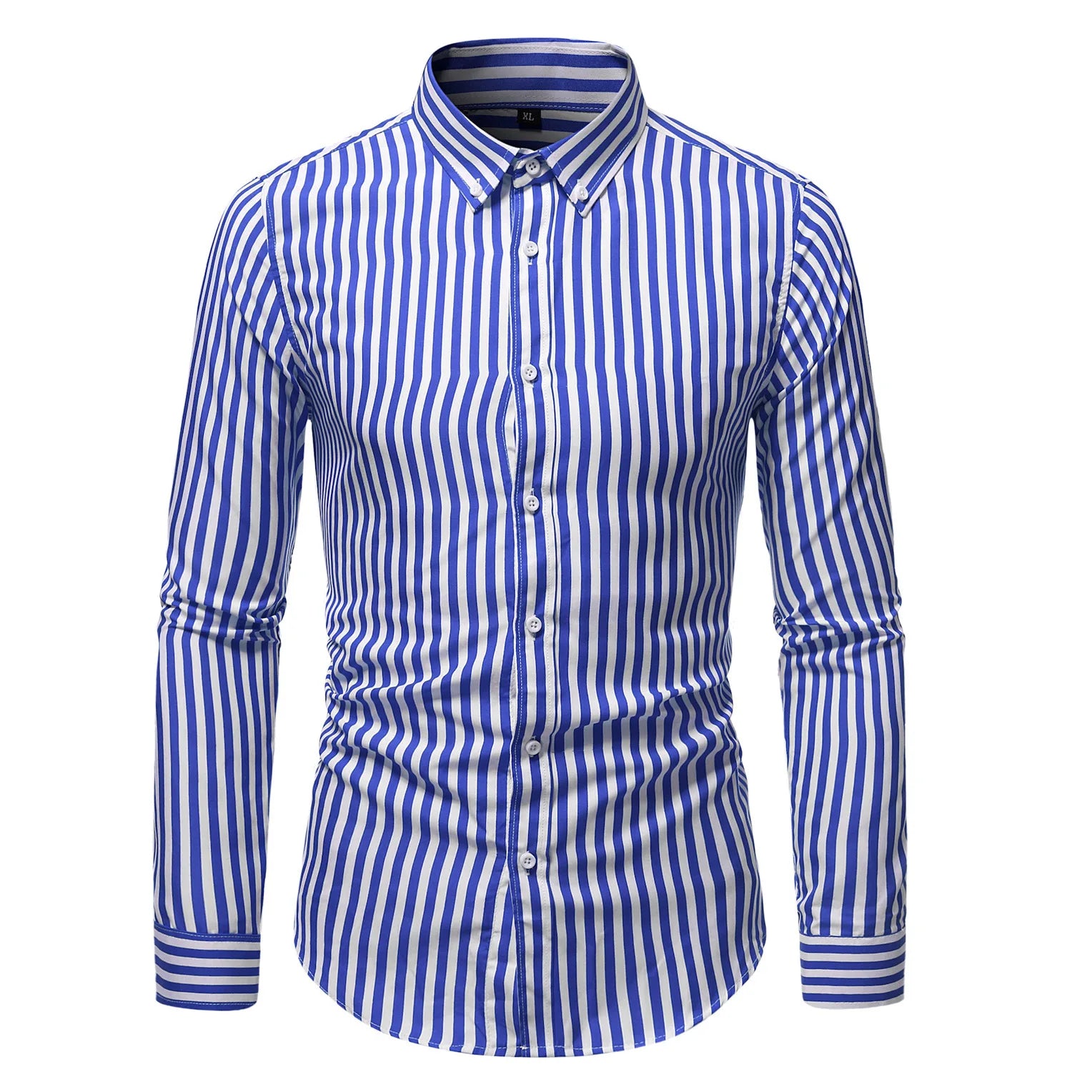 10%OFF M-5XL New Men's Slim Floral Long Sleeve Shirts Fashion Business Casual Shirts Vertical Striped Shirts Wholesale