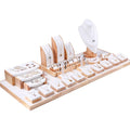 Factory Wholesale White PU Jewelry Display Rack Tray Counter Props for Necklace Ring Studs Quality Container