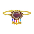 Middle Eastern Style Gold Plated Alloy Rhinestone Stone Coin Tassels Women Belt Belly Waist Chain Body Jewelry Adjustable