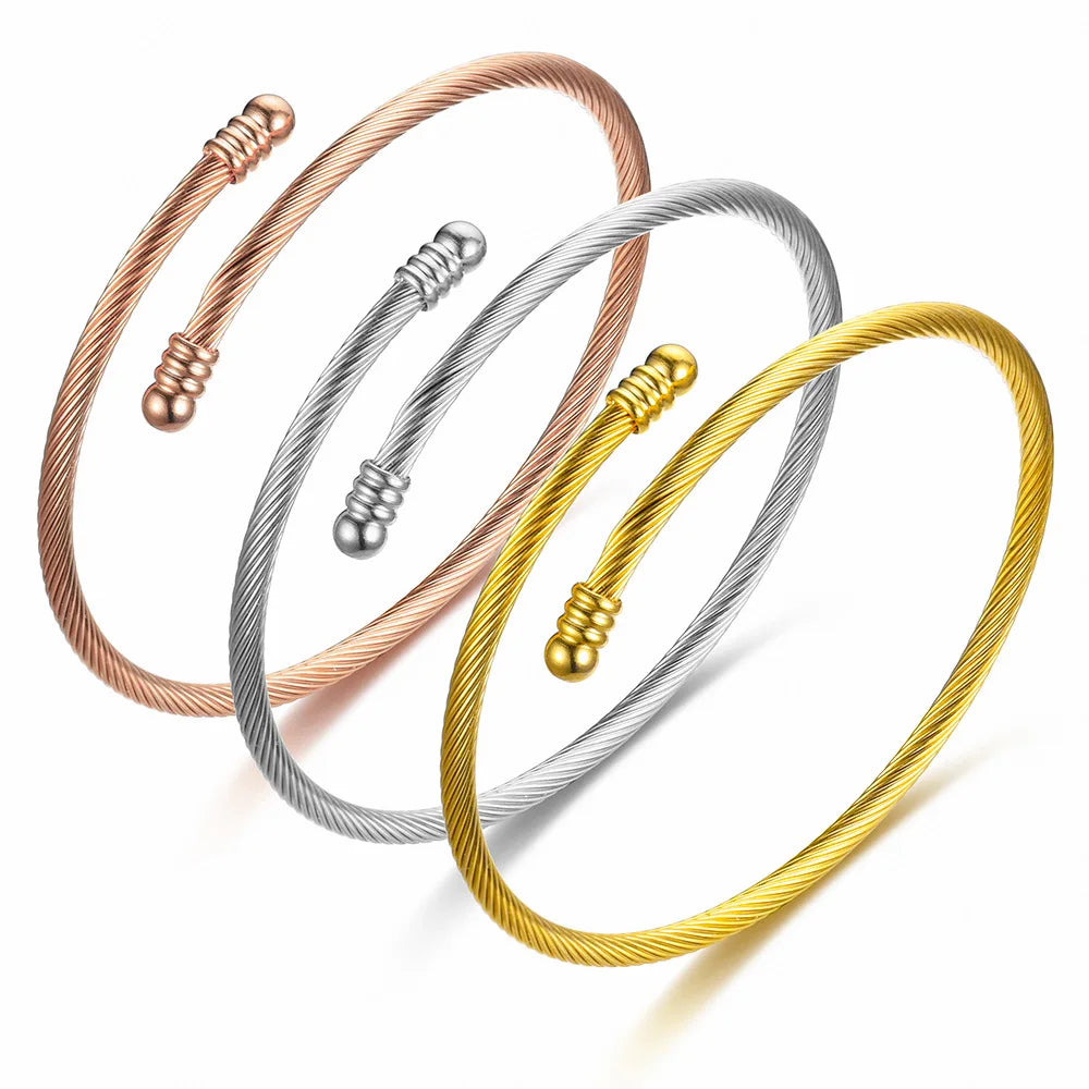 Duyizhao Titanium Steel Bracelet Adjustable Personality 24K Gold Bracelet European and American Fashion Jewelry Wholesale