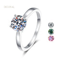 Cheap Diamond PT950 Plated 925 Sterling Silver 0.5/1/2 Carat Vvs Four Prong 18k Gold Moissanite Ring for Women