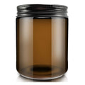 Wholesale Luxury Straight Side Amber 8oz Glass Candle Jars Holder Container with Screw Lid and Hot Stamping