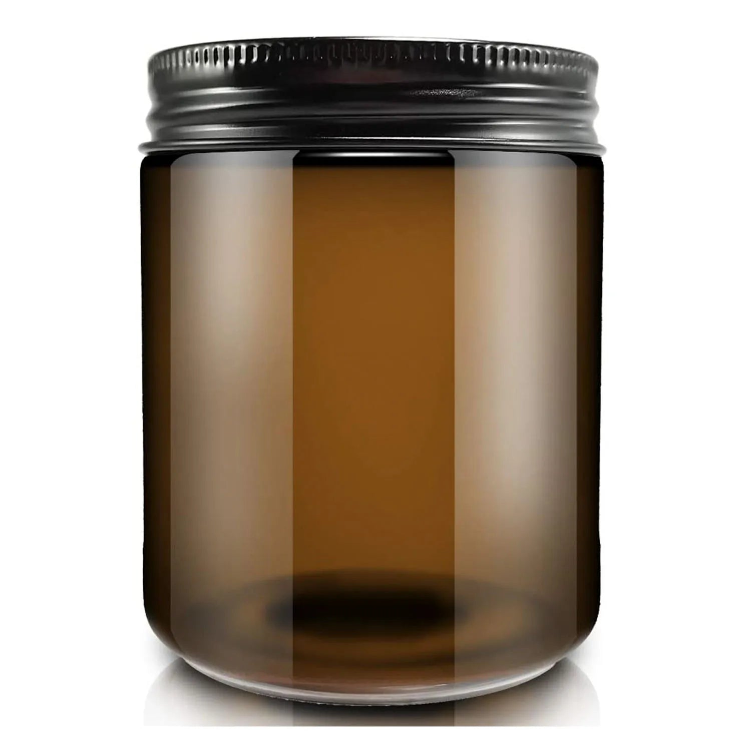 Wholesale Luxury Straight Side Amber 8oz Glass Candle Jars Holder Container with Screw Lid and Hot Stamping