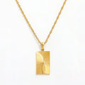 Joolim Jewelry Tarnish Free PVD Gold Plated Sunburst Rectangle Pendant Necklace Trendy Necklace Wholesale
