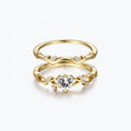 Customizable Gold Winding Moissanite Engagement and Wedding Ring Featuring Willow Heart and Twig Design
