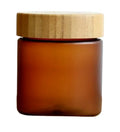 Friendly Amber 8 oz Cosmetic Glass Jar with Bamboo Lid 250ml 500ml