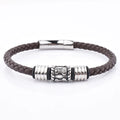 German EPR Packaging New Style Mens Genuine Leather Stainless Steel Lock Clasp Leather Bracelet Punk Style