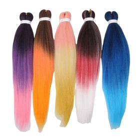Solid&ombre Color Perm Yaki Synthetic Fiber Bulk Pre Stretched Braiding Hair 100pcs/carton Shipping by Express DHL Wholesale 26