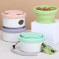3 in 1 Eco-Friendly Portable Multifunctional Pet Silicone Bowl with Poop Bag Custom Logo Collapsible Love Dog Bowl