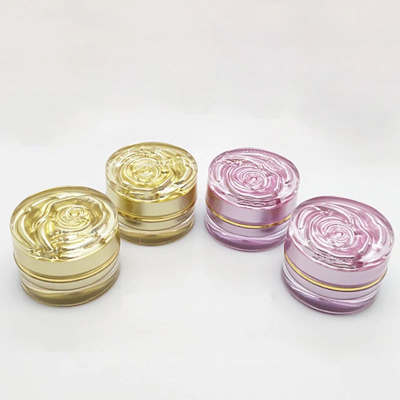 In Stock MOQ 100pcs Acrylic Gold/Purple 5g 10g Lip Balm/Lip Scrub Jars with Plastic Cap for Cosmetic Beauty Products
