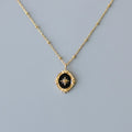 Lolita Minimalist Jewelry North Star Black Enamel Acrylic Pendant Charm Necklace