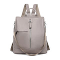 Custom Made Oem Travel Fashion Running Cheap Grey Leather Rucksack Womens