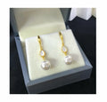 E2111 8-9mm DIY Natural Freshwater Pearl Charm Earrings Mounting Accessory 925 Sterling Silver Gold Plated  Jewelry for Women