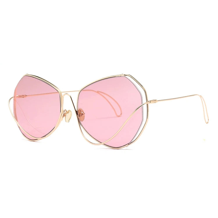 New  Gafas De Sol With Irregular Curved Metal Structure Women'S Unique Stylish Sunglass Luxury Sunglasses Supplier