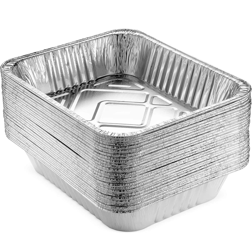 Half Size 9X13 Extra Heavy Duty Disposable Aluminium Foil Containers Baking Pans for CaterersRestaurants & Hotels for Buffets