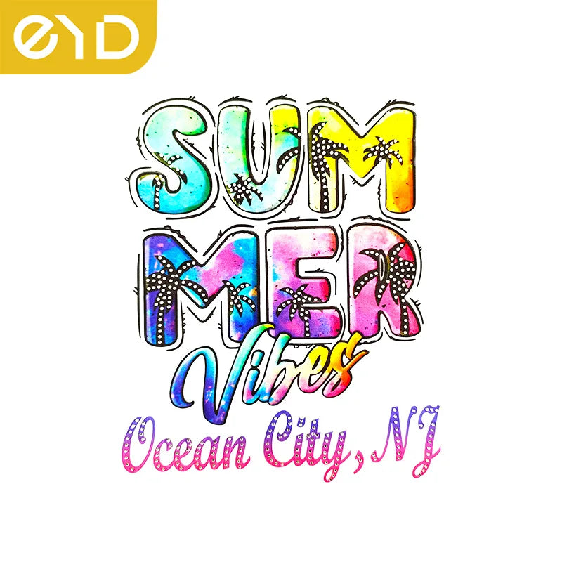 EYD   Silicone Vinyl Heat Transfer Chenille Colorful Logo Custom Heat Transfer Vinyl Designs for T-Shirts