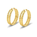 2021 New Arrival Stainless Steel Gold Plated Twisted Curb Chain Large Circle Creole Hoop Earrings