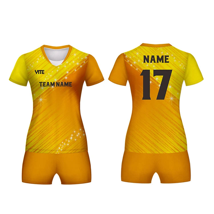 2023 Best Quality Volleyball Jersey Men New Model Sublimation Yellow Volleyball Uniform Set