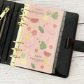 Custom A6 Monthly Tab Divider with Right Tab Frost PP Clear PVC Personal Size 6 Rings Loose-Leaf Binding Gold Foil Refill Pages