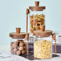 High Borosilicate Glass Spice Bottle with Bamboo Lid & Soup Spoon Moistureproof Kitchen Storage Food Container