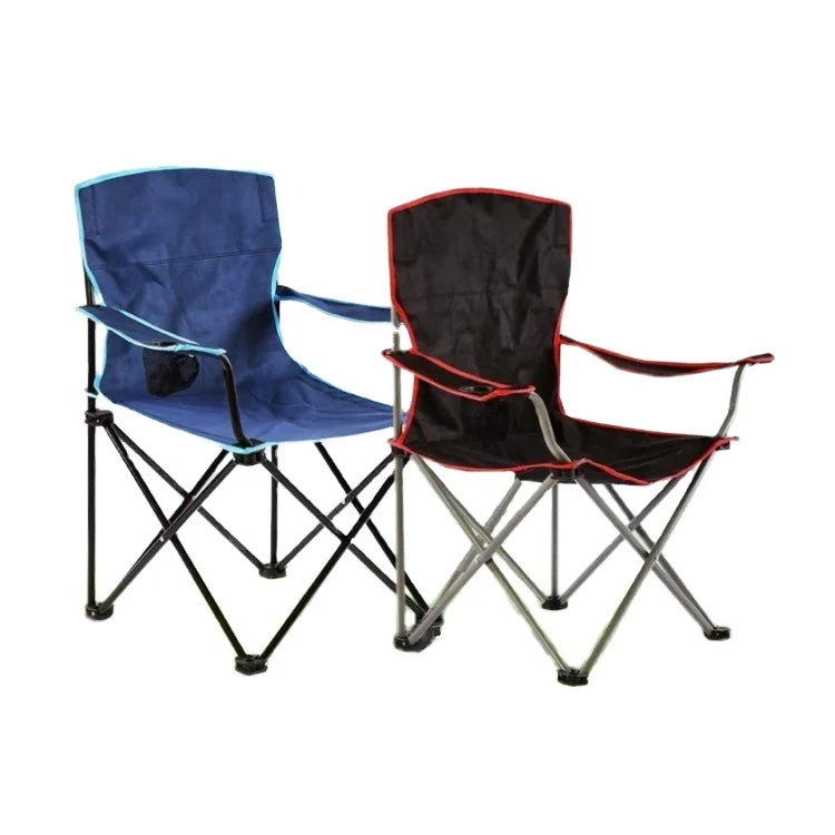 Factory Wholesale Portable Foldable Camping Chair with Cup Holder Metal Backpack for Outdoor Beach Gym & Fishing Fabric Material